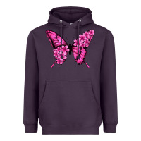 Plum floral pink butterfly Heavyweight Hoodie - Jasminsmagicworld