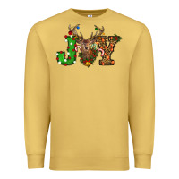 Antique Gold Christmas Joy Reindeer Premium Sweatshirt - RanaPortraitStore