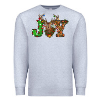 Heather Grey Christmas Joy Reindeer Premium Sweatshirt - RanaPortraitStore