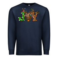 Navy Christmas Joy Reindeer Premium Sweatshirt - RanaPortraitStore