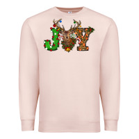 Pale Pink Christmas Joy Reindeer Premium Sweatshirt - RanaPortraitStore
