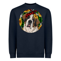 Navy Christmas St. Bernard Heavyweight Sweatshirt - RanaPortraitStore