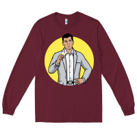 Burgundy sterling archer Long Sleeve Tee - DesigneFamous