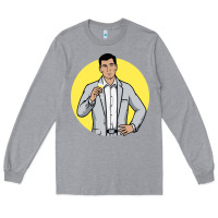 Heather Grey sterling archer Long Sleeve Tee - DesigneFamous