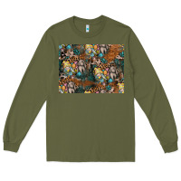 Army Green easter pattern Long Sleeve Tee - CowhideDigitalArt