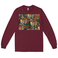 Burgundy easter pattern Long Sleeve Tee - CowhideDigitalArt