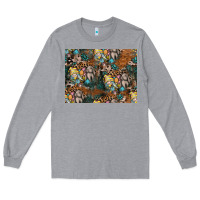 Heather Grey easter pattern Long Sleeve Tee - CowhideDigitalArt