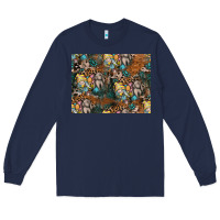 Navy easter pattern Long Sleeve Tee - CowhideDigitalArt