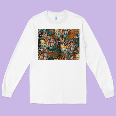 Easter Pattern Long Sleeve Tee Designed By Cowhidedigitalart