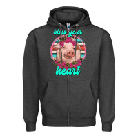 Charcoal Heather bless your heart pig Zipper Hoodie - RanaPortraitStore
