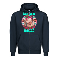 Navy bless your heart pig Zipper Hoodie - RanaPortraitStore