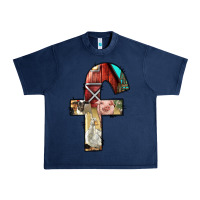 Navy farm life alphabet lowercase letters f Urban Heavy Tee - BundleAndBundleShop
