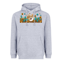 Heather Grey western corgi dog Heavyweight Hoodie - Jasminsmagicworld