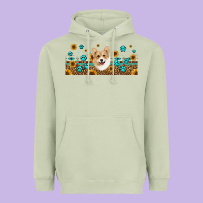 Western Corgi Dog Heavyweight Hoodie Designed By Jasminsmagicworld