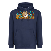 Navy western corgi dog Heavyweight Hoodie - Jasminsmagicworld