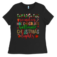 Black santa claus reindeer hallmark hot chocolate christ Ladies Tee - FaDigitalArtStudio