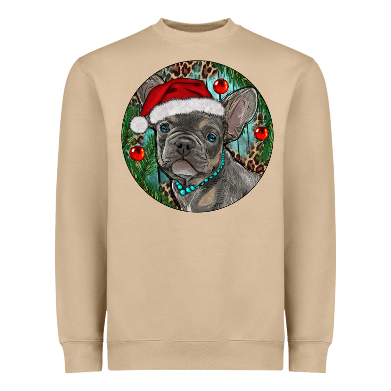 Frenchie Christmas Heavyweight Sweatshirt by RanaPortraitStore | Teevron
