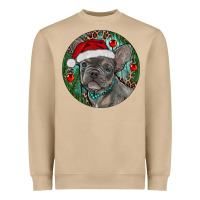 Mushroom Frenchie Christmas Heavyweight Sweatshirt - RanaPortraitStore