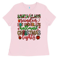 Santa Claus Reindeer Hallmark Hot Chocolate Christ Ladies Tee | Teevron