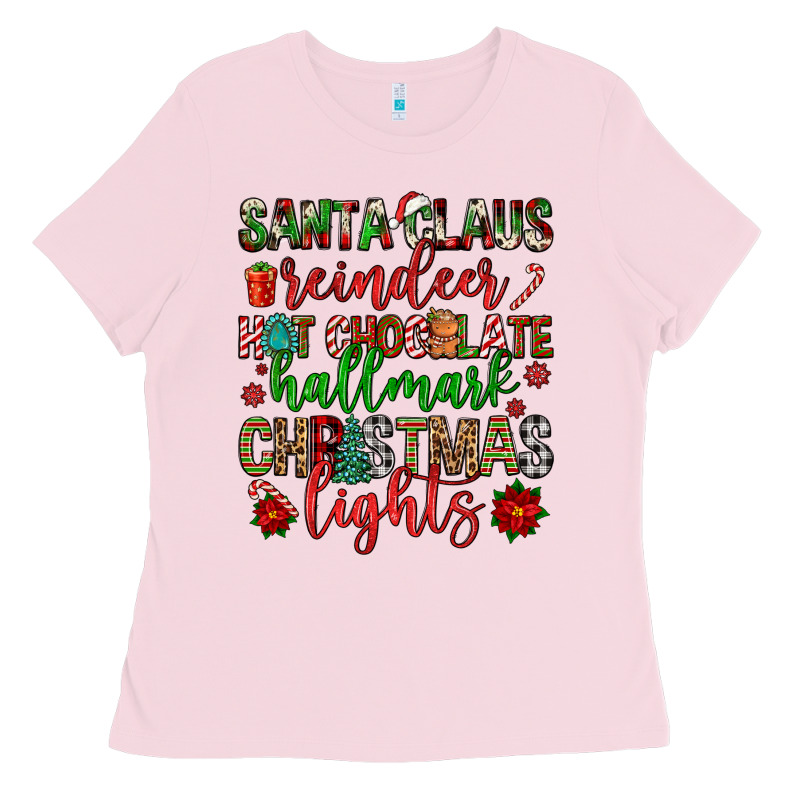 Santa Claus Reindeer Hallmark Hot Chocolate Christ Ladies Tee by FaDigitalArtStudio | Teevron