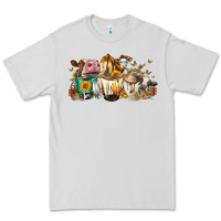 Dove Grey Cows And Coffee Premium Tee - FaDigitalArtStudio