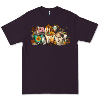 Plum Cows And Coffee Premium Tee - FaDigitalArtStudio
