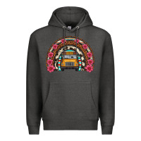 Charcoal Heather school bus leopard cowhide rainbow Premium Hoodie - Artiststas