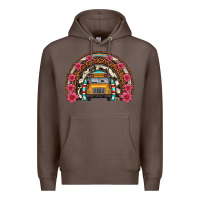 Coffee school bus leopard cowhide rainbow Premium Hoodie - Artiststas