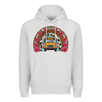 Dove Grey school bus leopard cowhide rainbow Premium Hoodie - Artiststas
