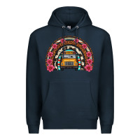 Navy school bus leopard cowhide rainbow Premium Hoodie - Artiststas