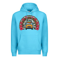 Ocean Blue school bus leopard cowhide rainbow Premium Hoodie - Artiststas