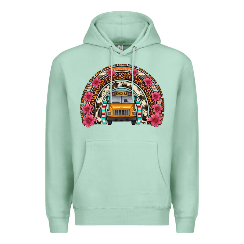 School Bus Leopard Cowhide Rainbow Premium Hoodie by Artiststas | Teevron