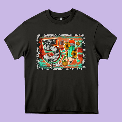 Western Back To School 5th Grade 2 Heavy Core Tee Designed By Jasminsmagicworld