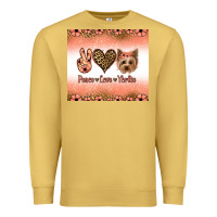 Antique Gold peace love yorkie Premium Sweatshirt - Jasminsmagicworld