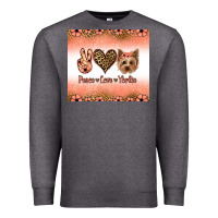 Charcoal Heather peace love yorkie Premium Sweatshirt - Jasminsmagicworld