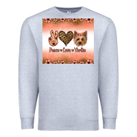 Heather Grey peace love yorkie Premium Sweatshirt - Jasminsmagicworld
