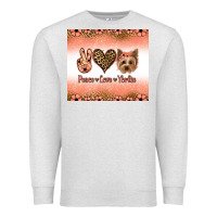 Oatmeal Heather peace love yorkie Premium Sweatshirt - Jasminsmagicworld