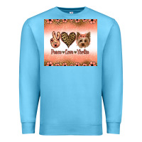 Ocean Blue peace love yorkie Premium Sweatshirt - Jasminsmagicworld