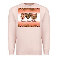 Pale Pink peace love yorkie Premium Sweatshirt - Jasminsmagicworld