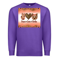 Purple peace love yorkie Premium Sweatshirt - Jasminsmagicworld