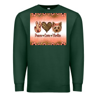 Sports Green peace love yorkie Premium Sweatshirt - Jasminsmagicworld