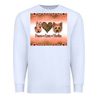 White peace love yorkie Premium Sweatshirt - Jasminsmagicworld