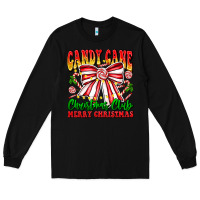 Black Candy Cane Christmas Club Long Sleeve Tee - CowhideDigitalArt