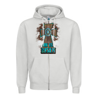 Dove Grey cross1 Zipper Hoodie - RanaPortraitStore