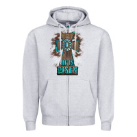 Heather Grey cross1 Zipper Hoodie - RanaPortraitStore
