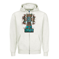 Oatmeal Heather cross1 Zipper Hoodie - RanaPortraitStore