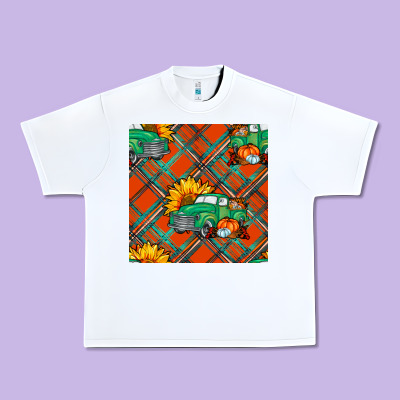 Fall Truck Seamless Pattern Urban Heavy Tee Designed By Bundleandbundleshop