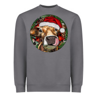 Storm Hereford Cow Christmas Heavyweight Sweatshirt - RanaPortraitStore