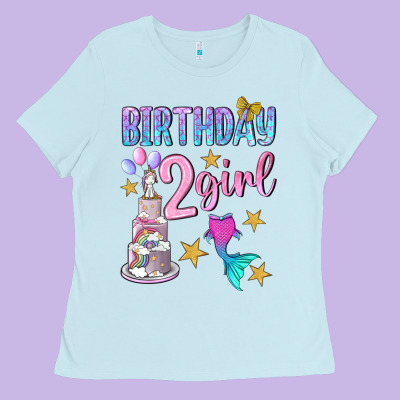 Birthday Girl 2 Ladies Tee Designed By Bundleandbundleshop