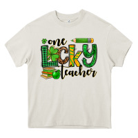 Cream St. Patrick's One lucky Teacher Heavy Core Tee - OliviaCreatesArt
